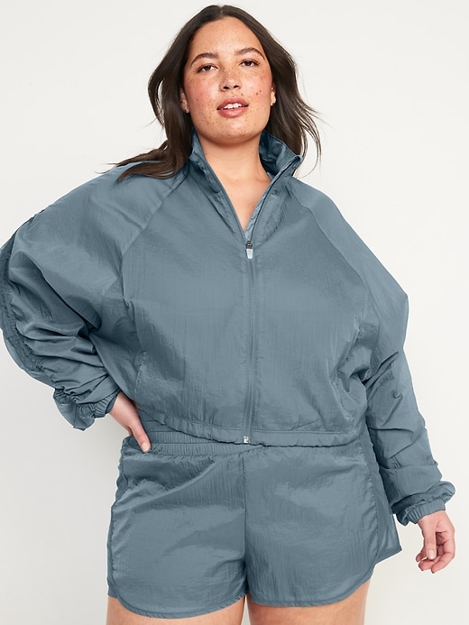 Image number 4 showing, Cropped Lightweight Water-Repellent Run Jacket for Women