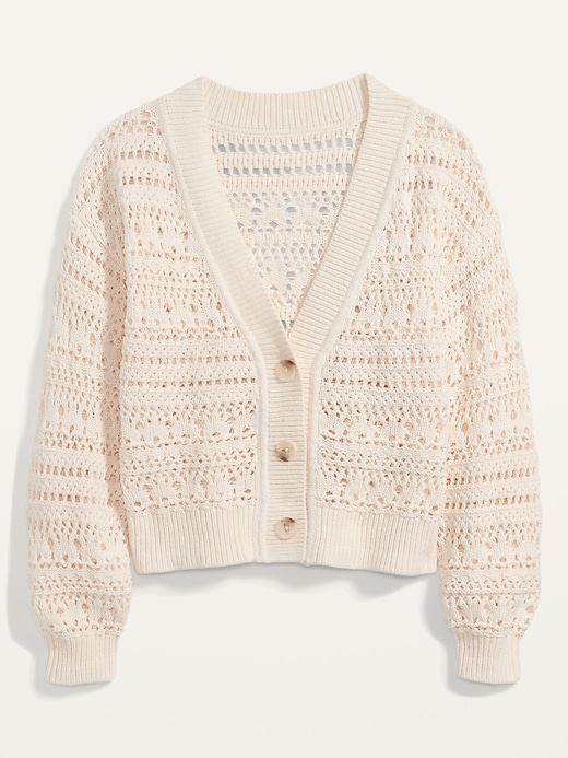 Image number 4 showing, Cropped Open-Knit Cardigan