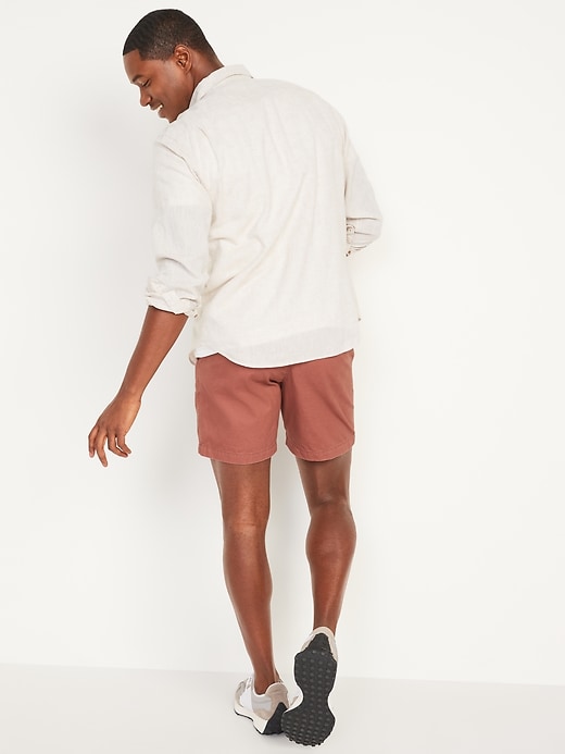 Straight Lived-In Khaki Non-Stretch Shorts -- 7-inch inseam