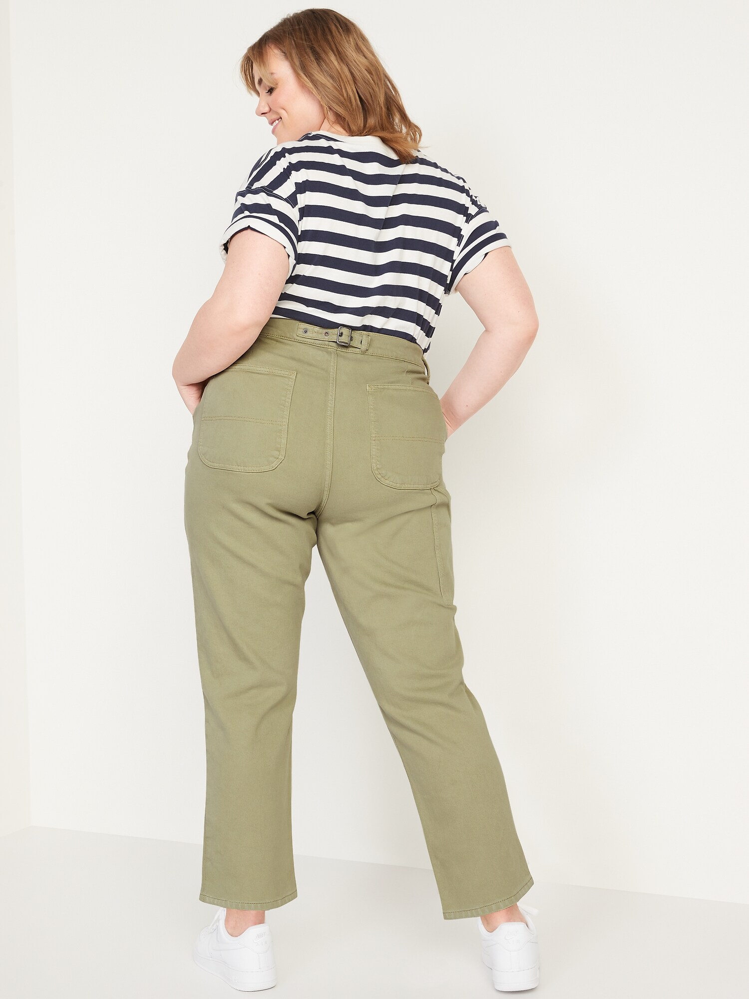 High waisted khaki mom hot sale jeans