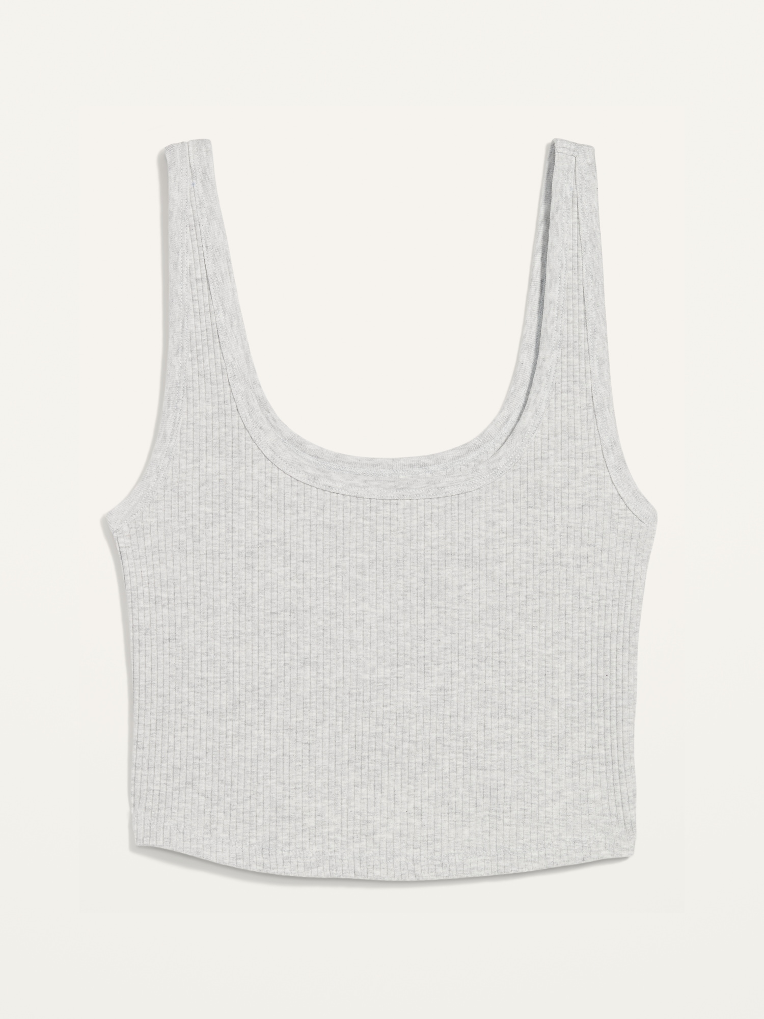 Fitted Ultra-Cropped Heathered Rib-Knit Tank Top for Women