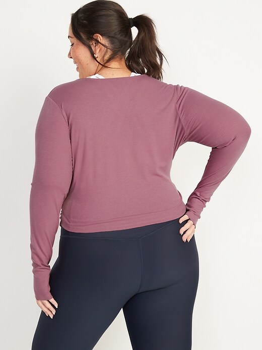 Image number 8 showing, Reversible Long-Sleeve UltraLite Wrap-Effect Back Top for Women