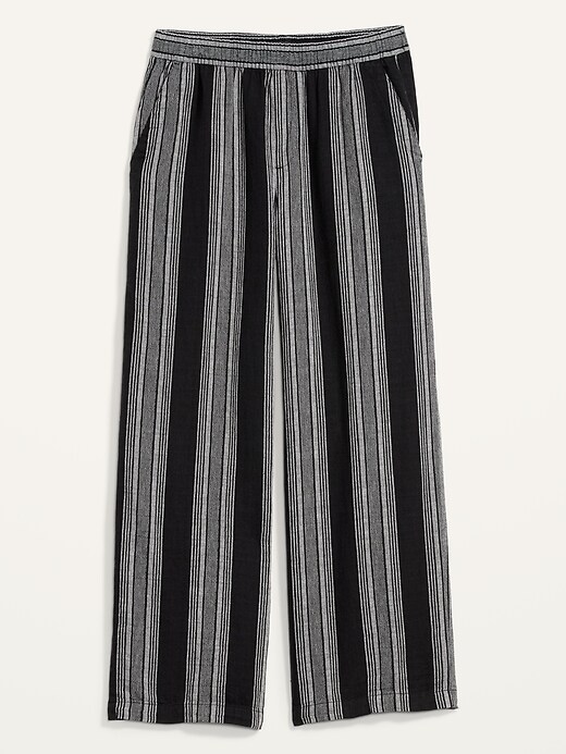 Image number 4 showing, High-Waisted Striped Linen-Blend Wide-Leg Pants for Women