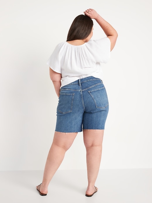 Image number 8 showing, High-Waisted OG Straight Cut-Off Jean Shorts For Women -- 7-inch inseam