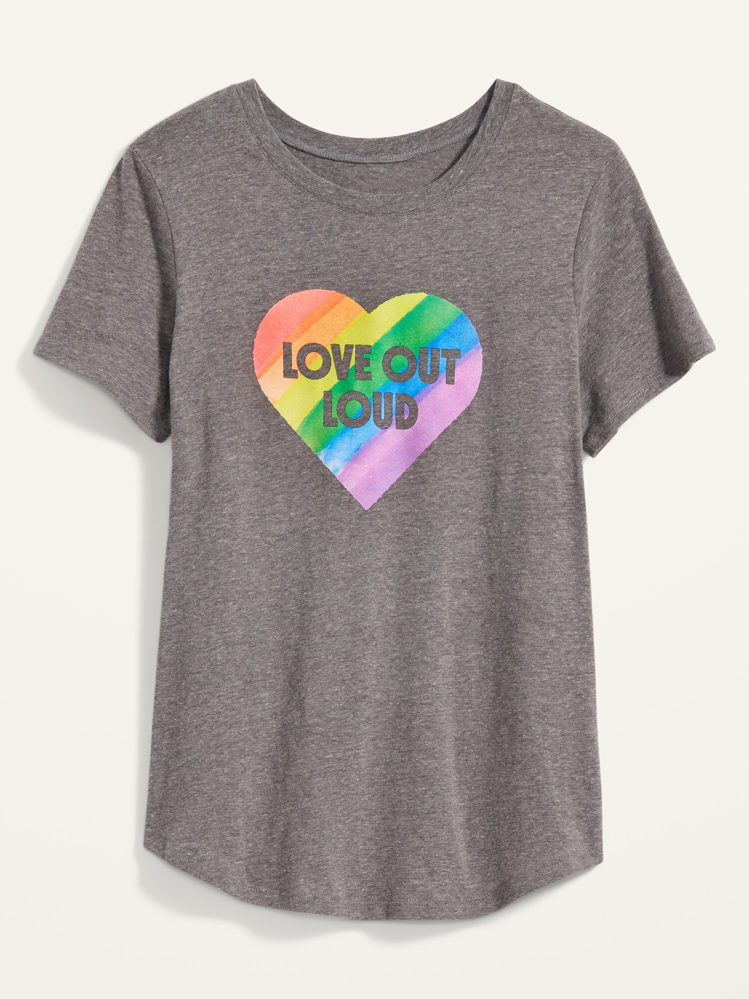 Old Navy Women's Matching Graphic T-Shirt Light Gray Heather Regular Size XS