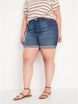 High-Waisted Button-Fly O.G. Straight Jean Shorts for Women -- 5-inch inseam