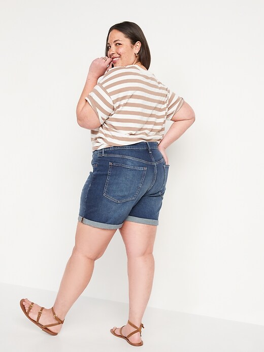 Image number 8 showing, High-Waisted Button-Fly O.G. Straight Jean Shorts -- 5-inch inseam