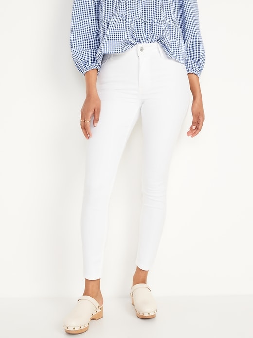 Image number 1 showing, High-Waisted Wow White Super Skinny Ankle Jeans for Women