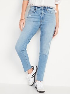 Curvy High-Waisted O.G. Straight Distressed Jeans for Women