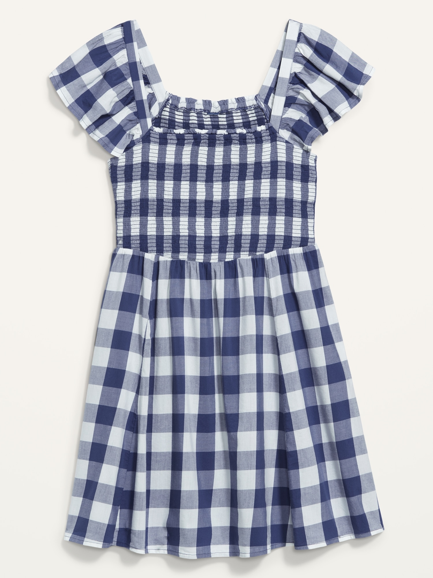 Flutter-Sleeve Fit & Flare Gingham Mini Dress for Women | Old Navy