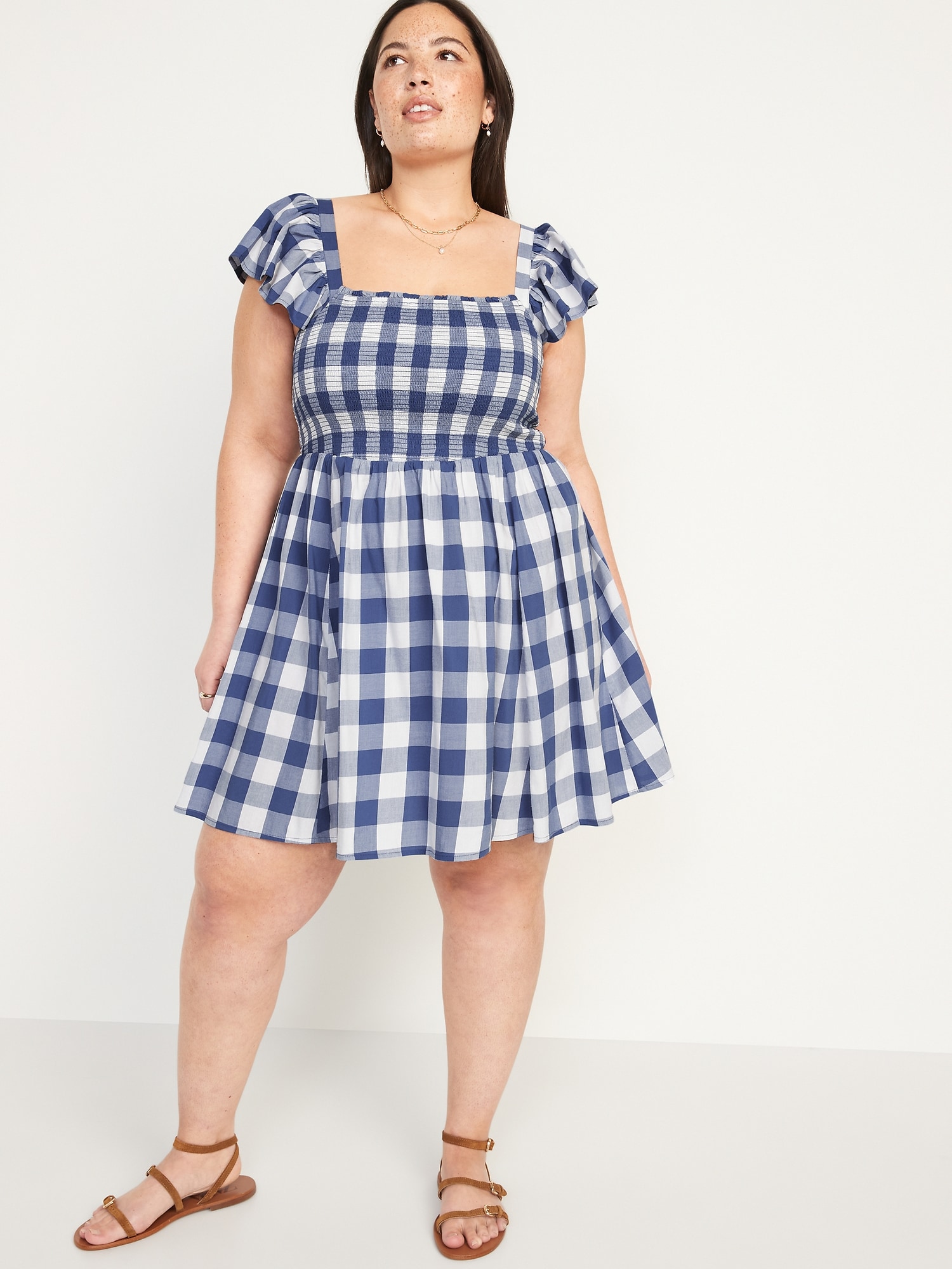 Navy and white gingham sale dress