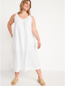 Sleeveless Tie-Shoulder All-Day Maxi Swing Dress for Women