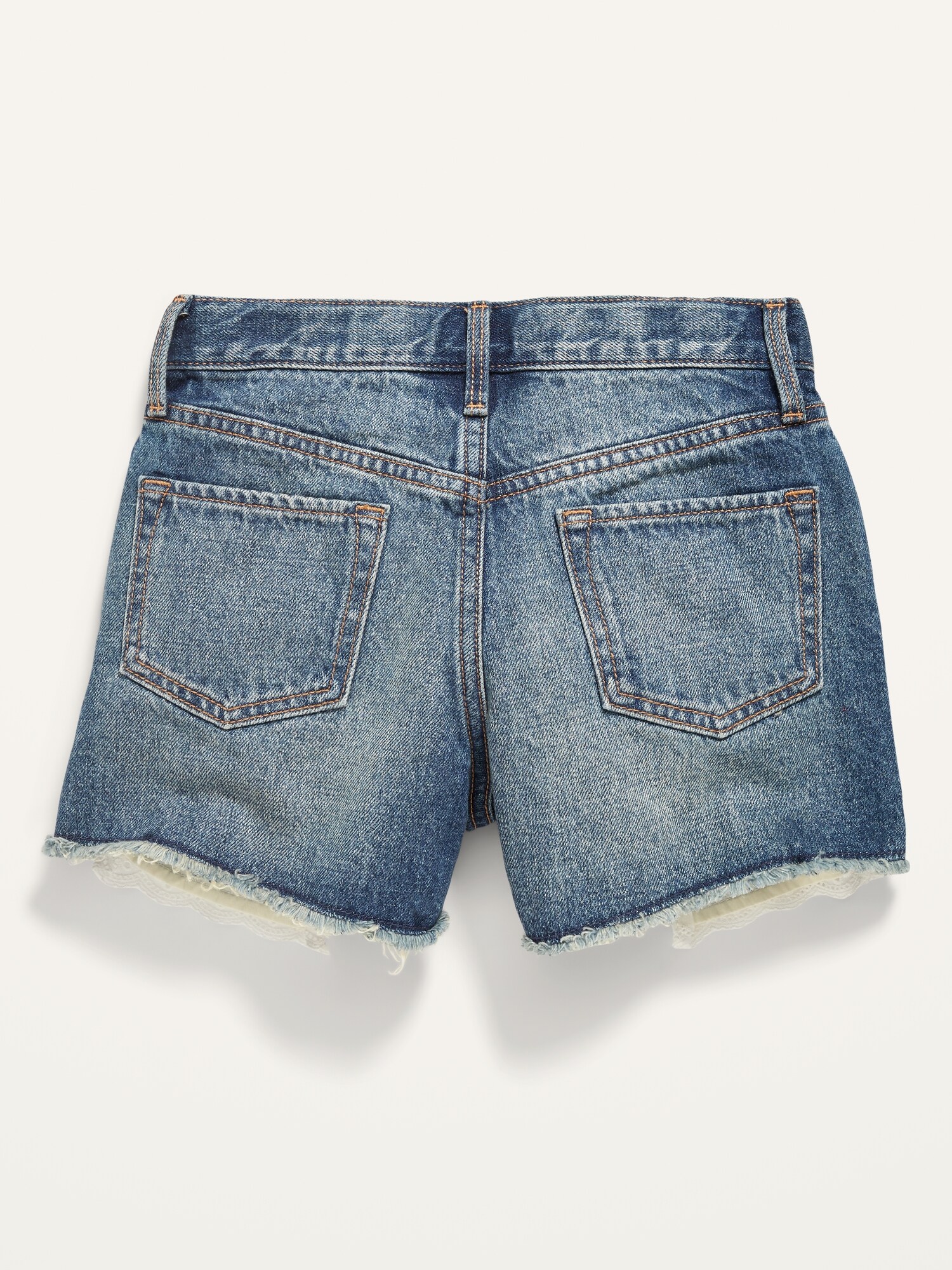 High-Waisted Exposed Lace-Pocket Jean 