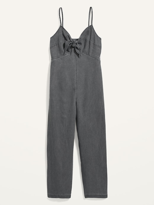 Image number 4 showing, Sleeveless Tie-Front TENCEL™ Lyocell Jumpsuit for Women