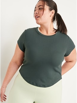 Short-Sleeve UltraLite Rib Cropped T-Shirt for Women