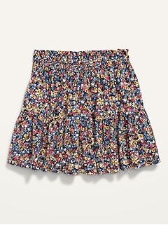 Paperbag-Waist Floral Swing Skirt for Toddler Girls