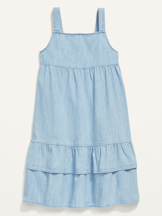 Sleeveless Tiered Chambray All-Day Midi Dress for Girls | Old Navy