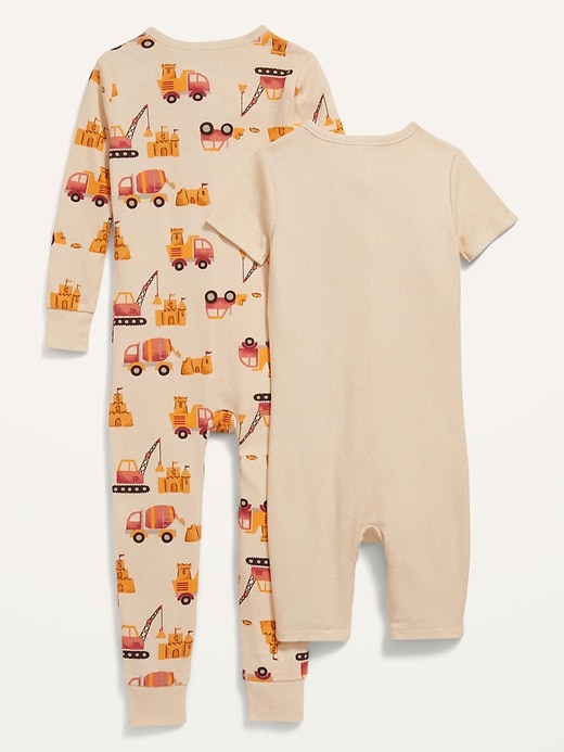 Unisex 1-Way-Zip Snug-Fit One-Piece Pajamas 2-Pack for Toddler & Baby