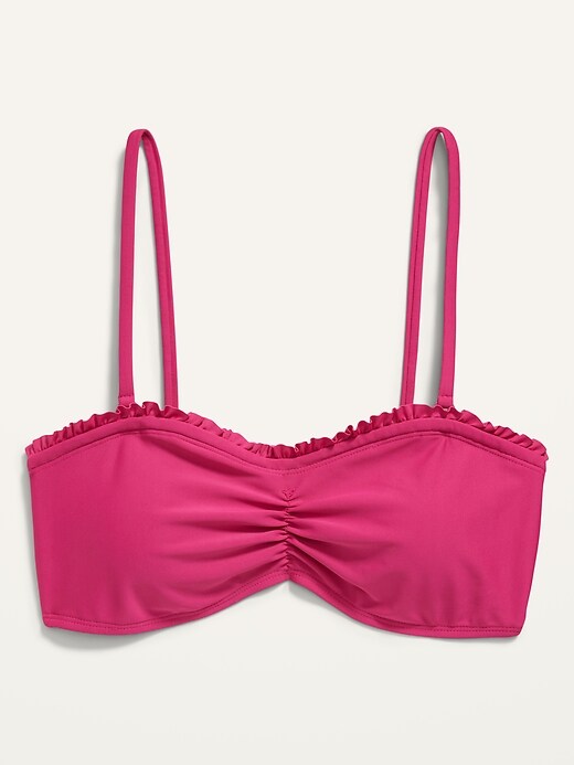 Image number 4 showing, Printed Ruffle-Trim Ruched Bikini Swim Top