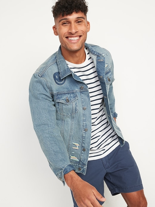 Distressed denim hotsell jacket old navy