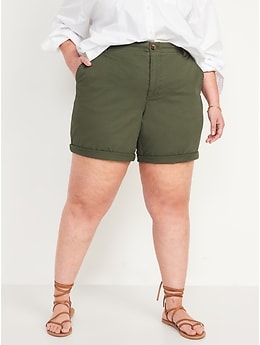 High-Waisted OGC Chino Shorts for Women -- 7-inch inseam