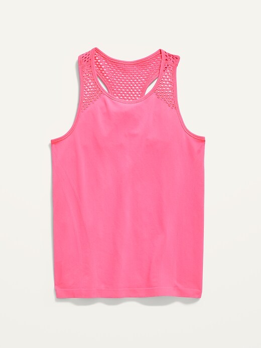 View large product image 2 of 4. Seamless Rib-Knit Racerback Performance Tank Top for Girls
