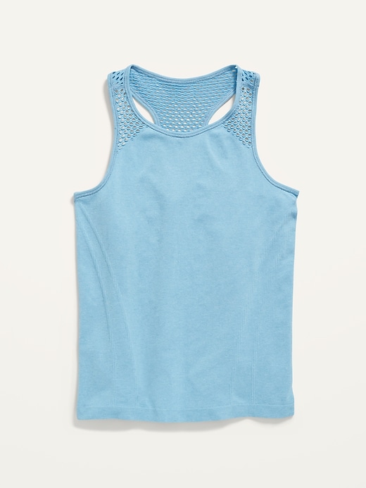 View large product image 2 of 4. Seamless Rib-Knit Racerback Performance Tank Top for Girls