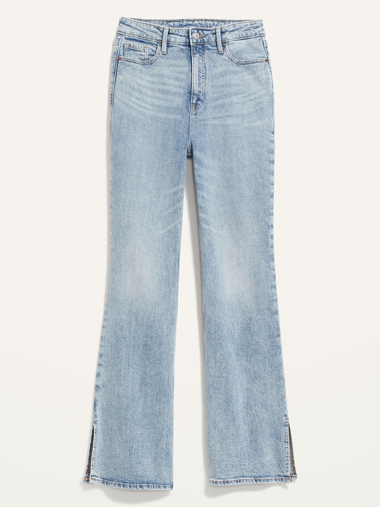 Higher High-Waisted Side-Slit Flare Jeans for Women