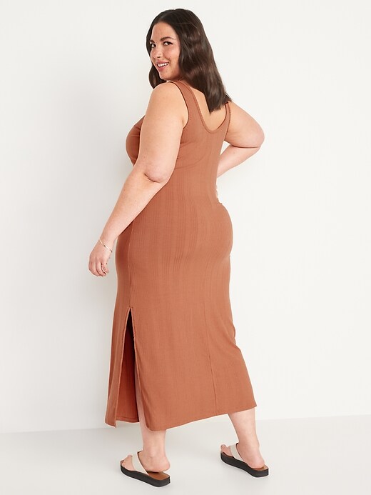 Fitted Sleeveless Rib-Knit Midi Dress | Old Navy