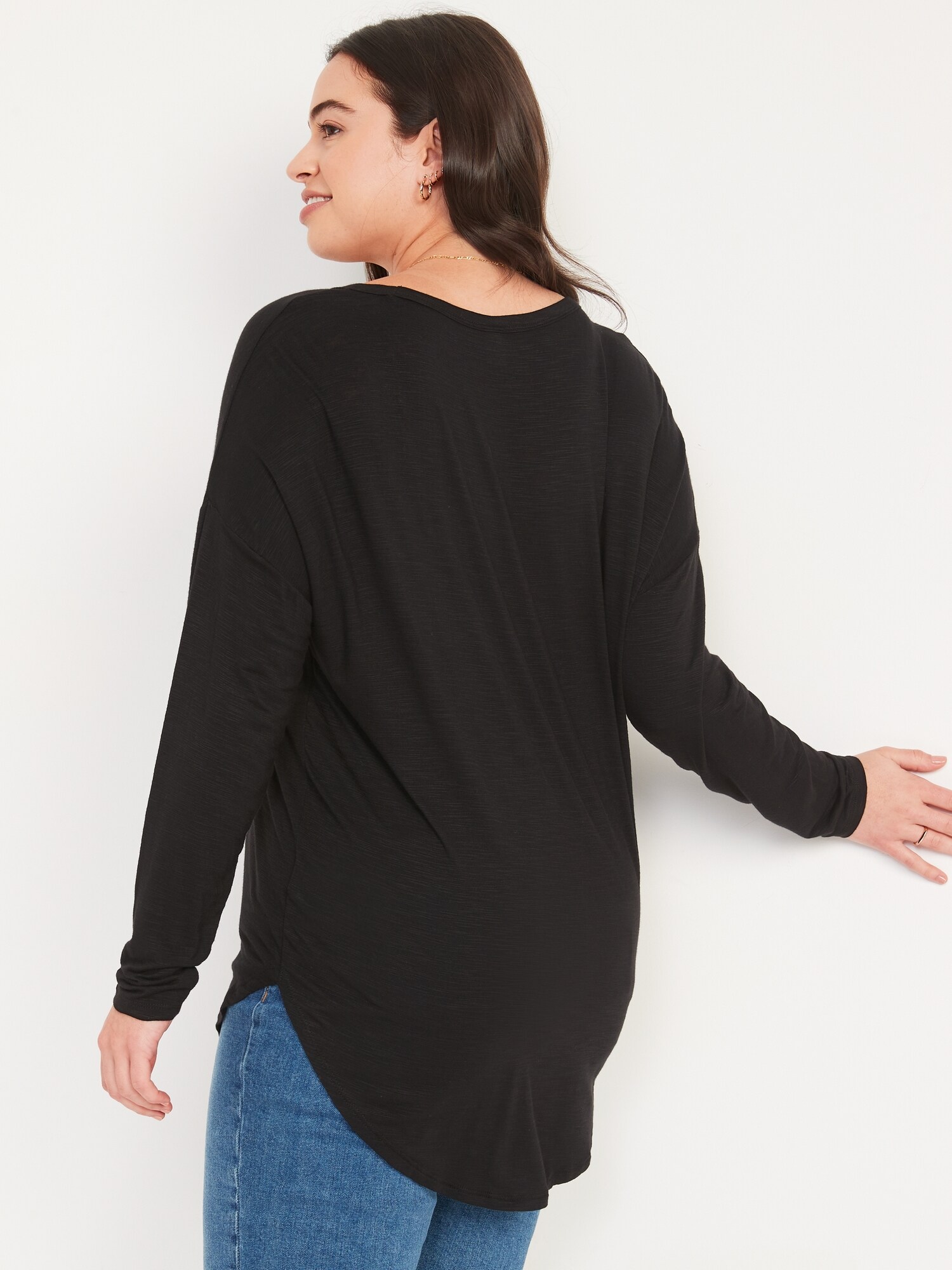 crew neck tunic t shirt