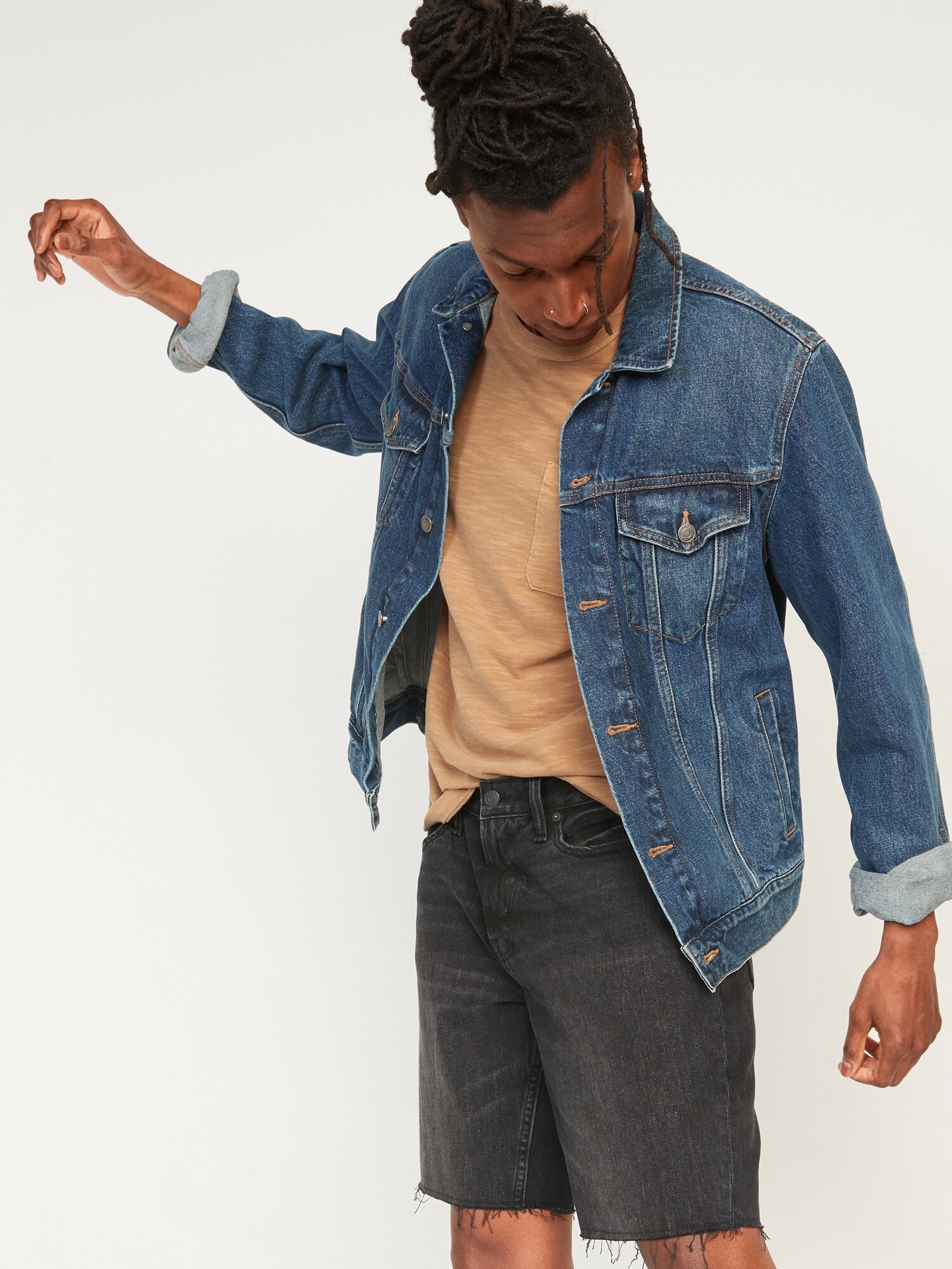 Slim Ripped Cut-Off Jean Shorts for Men 
