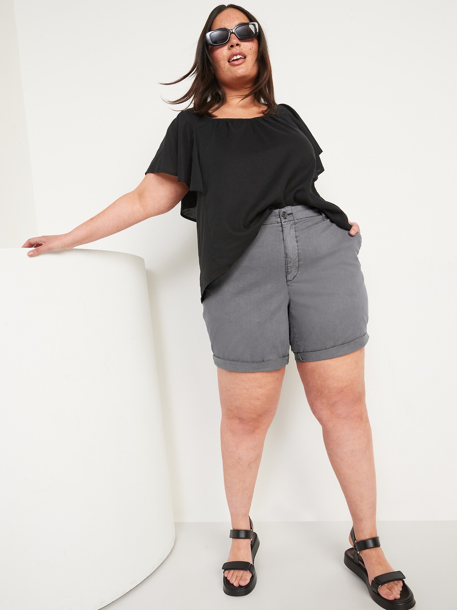 High-Waisted OGC Chino Shorts for Women 