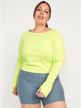 PowerSoft Long-Sleeve Cropped Performance Top for Women