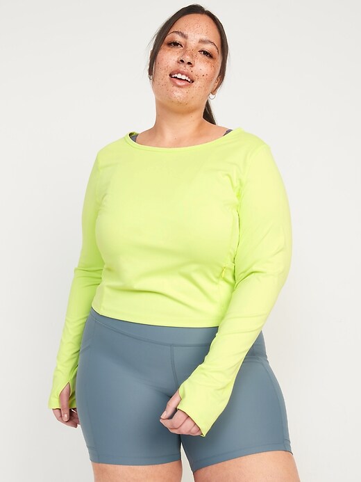 Image number 7 showing, PowerSoft Long-Sleeve Cropped Performance Top for Women