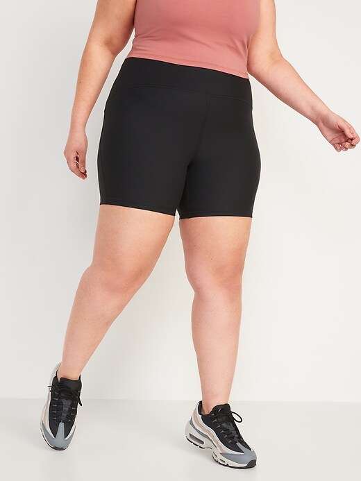 Image number 7 showing, NEW! Extra High-Waisted PowerLite Lycra® ADAPTIV Biker Shorts for Women -- 6-inch inseam