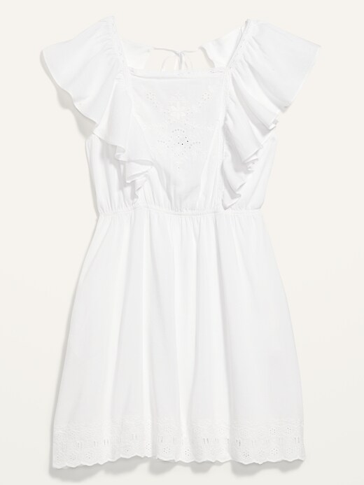 L'image numéro 4 présente Robe courte à manches flottantes à taille définie nouée au dos pour Femme