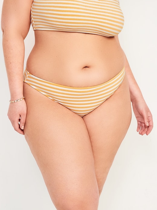 Image number 7 showing, Low-Rise Striped Terry Classic Bikini Swim Bottoms