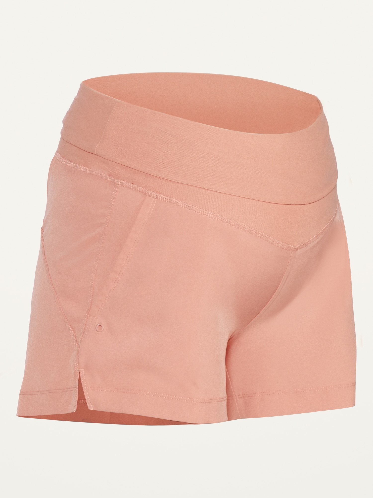 Maternity Foldover-Waist Poplin Shorts -- 5-inch inseam