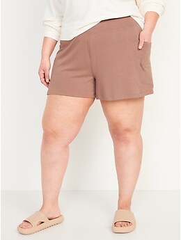 High-Waisted Live-In Cozy-Knit Shorts for Women -- 4-inch inseam