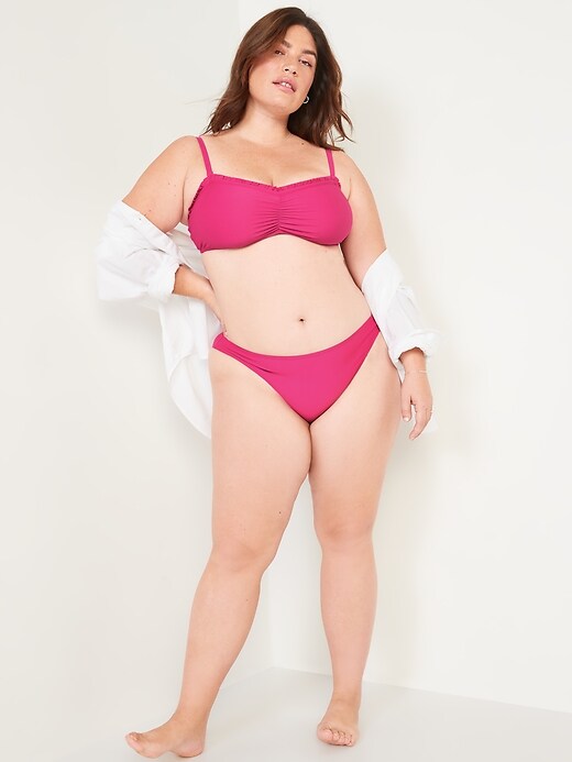 Image number 3 showing, Printed Ruffle-Trim Ruched Bikini Swim Top