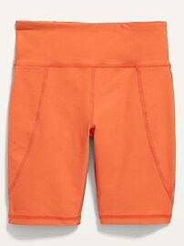 View large product image 3 of 3. High-Waisted PowerSoft Side-Pocket Biker Shorts for Girls