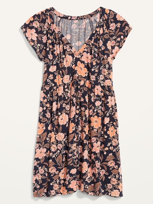 Image number 4 showing, Flutter-Sleeve Floral-Print Mini Swing Dress for Women