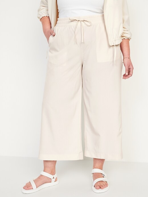 Image number 7 showing, Extra High-Waisted StretchTech Cropped Wide-Leg Pants for Women