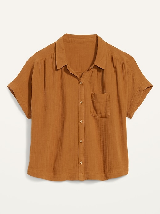 Image number 3 showing, Short-Sleeve Loose Shirt