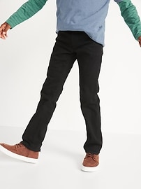 View large product image 3 of 4. Straight-Leg Built-In Flex Black Jeans for Boys