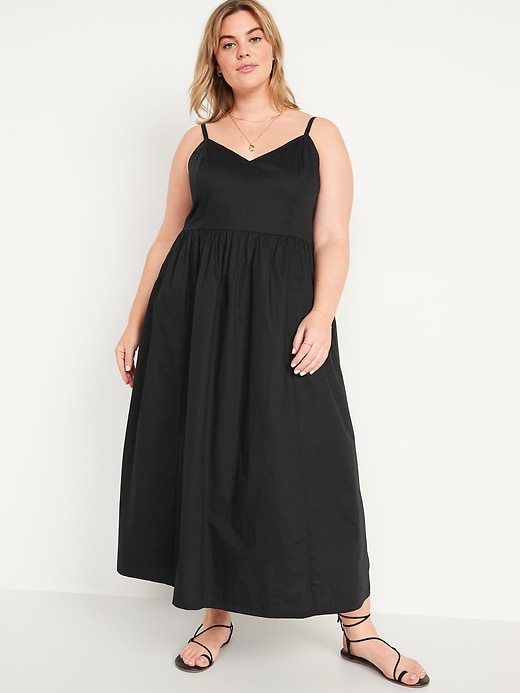 Cotton-Poplin Cami Maxi Swing Dress