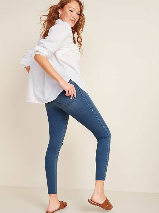 Image number 2 showing, Mid-Rise Distressed Rockstar Super Skinny Ankle Jeggings for Women