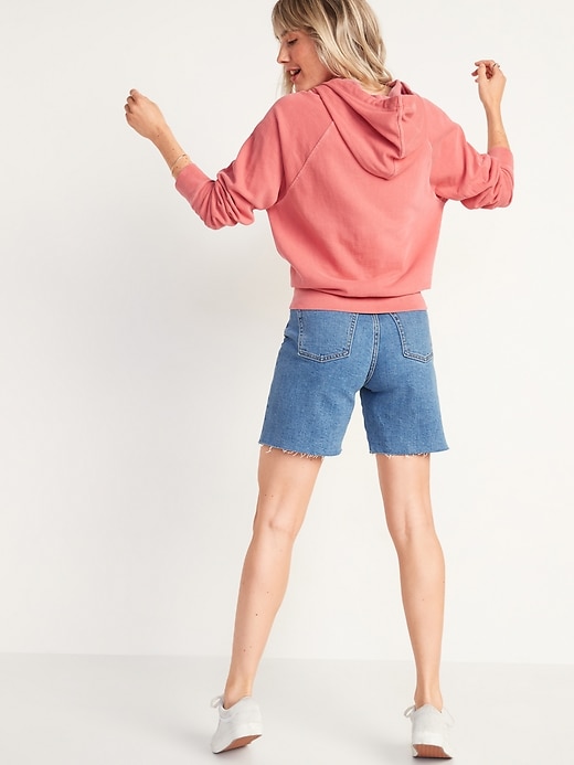 Image number 2 showing, Extra High-Waisted Sky-Hi Button-Fly Cut-Off Jean Shorts for Women -- 7-inch inseam