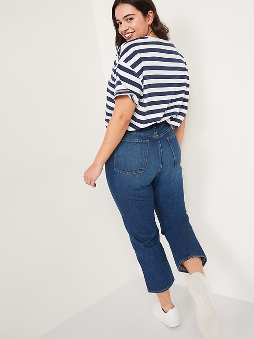 Image number 6 showing, High-Waisted Slouchy Straight Cropped Jeans for Women