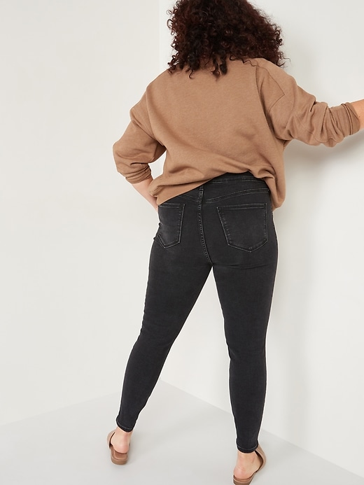 Image number 6 showing, Extra High-Waisted Rockstar 360° Stretch Super Skinny Black Jeans for Women